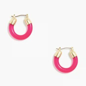 NWT J.Crew Factory Pink Resin Hoop Earrings